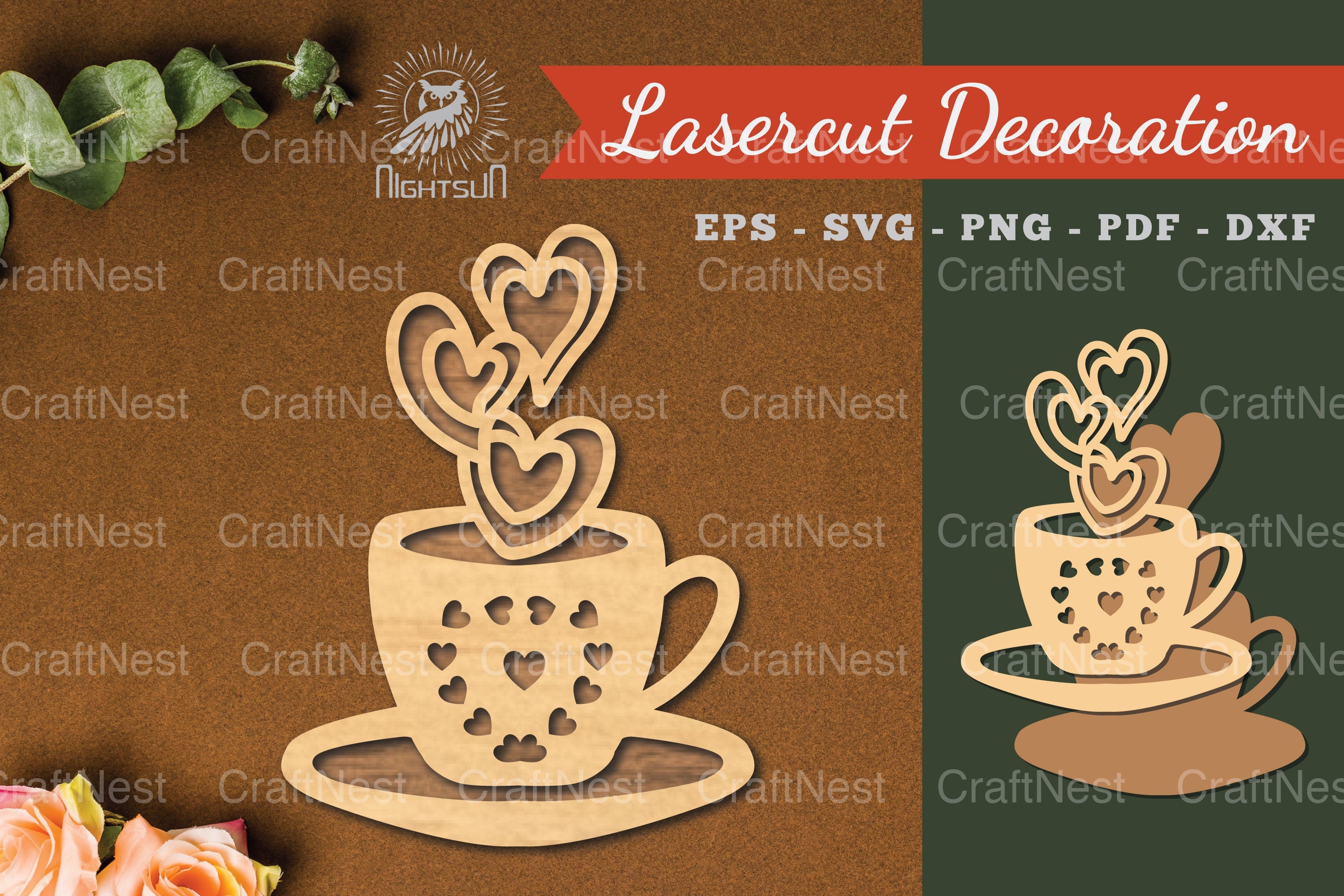 Love Coffee Laser Cut Decoration Clipart Bundle - CraftNest - Digital Crafting and Art