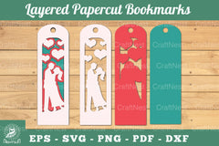 Love Couple Layered Papercut Bookmarks Clipart Bundle - CraftNest - Digital Crafting and Art