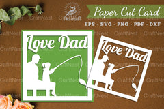 Love Dad Paper Cut Card SVG Bundle - CraftNest - Digital Crafting and Art