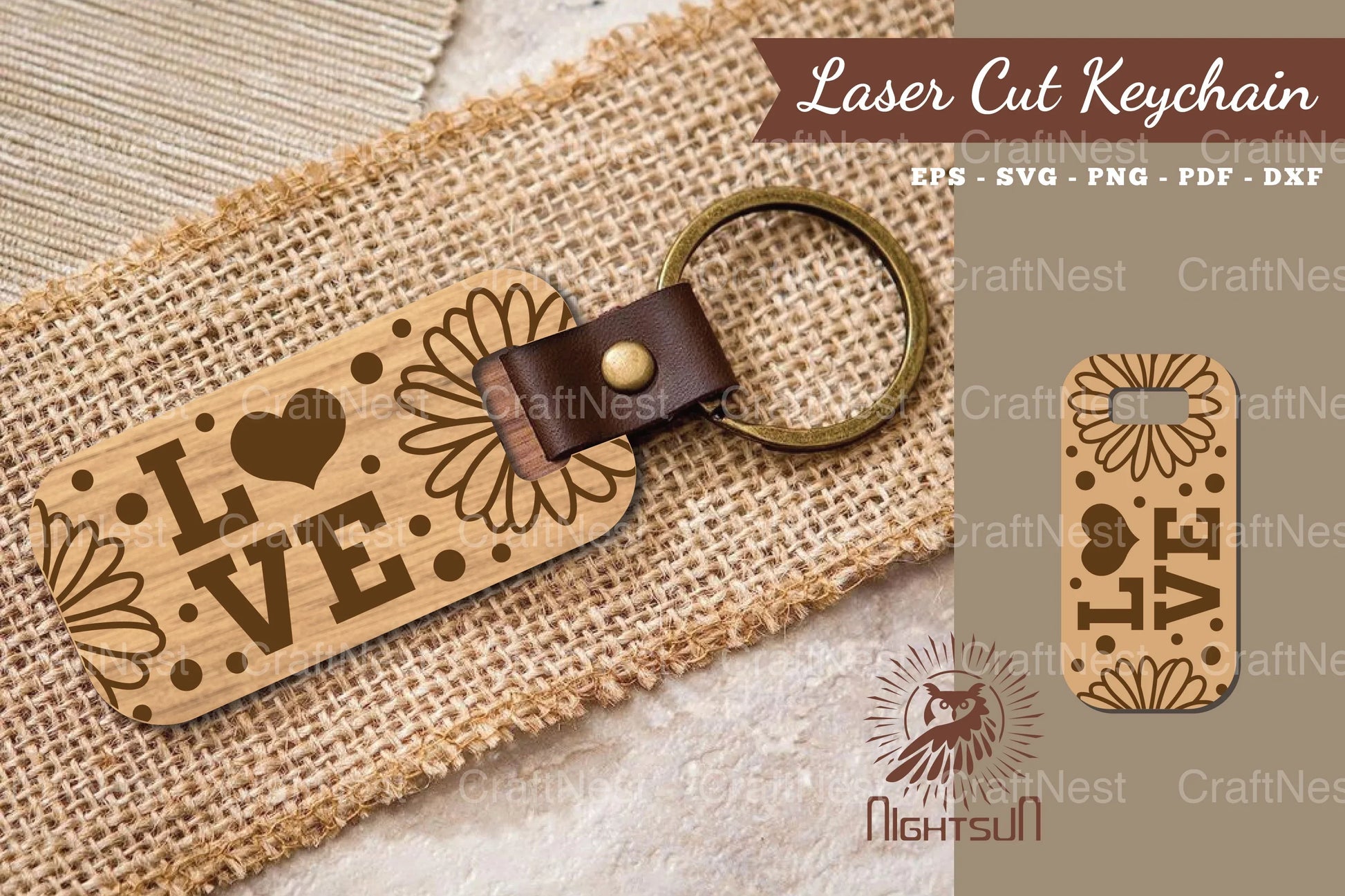 Love Laser Cut Keychain Design Bundle - CraftNest - Digital Crafting and Art