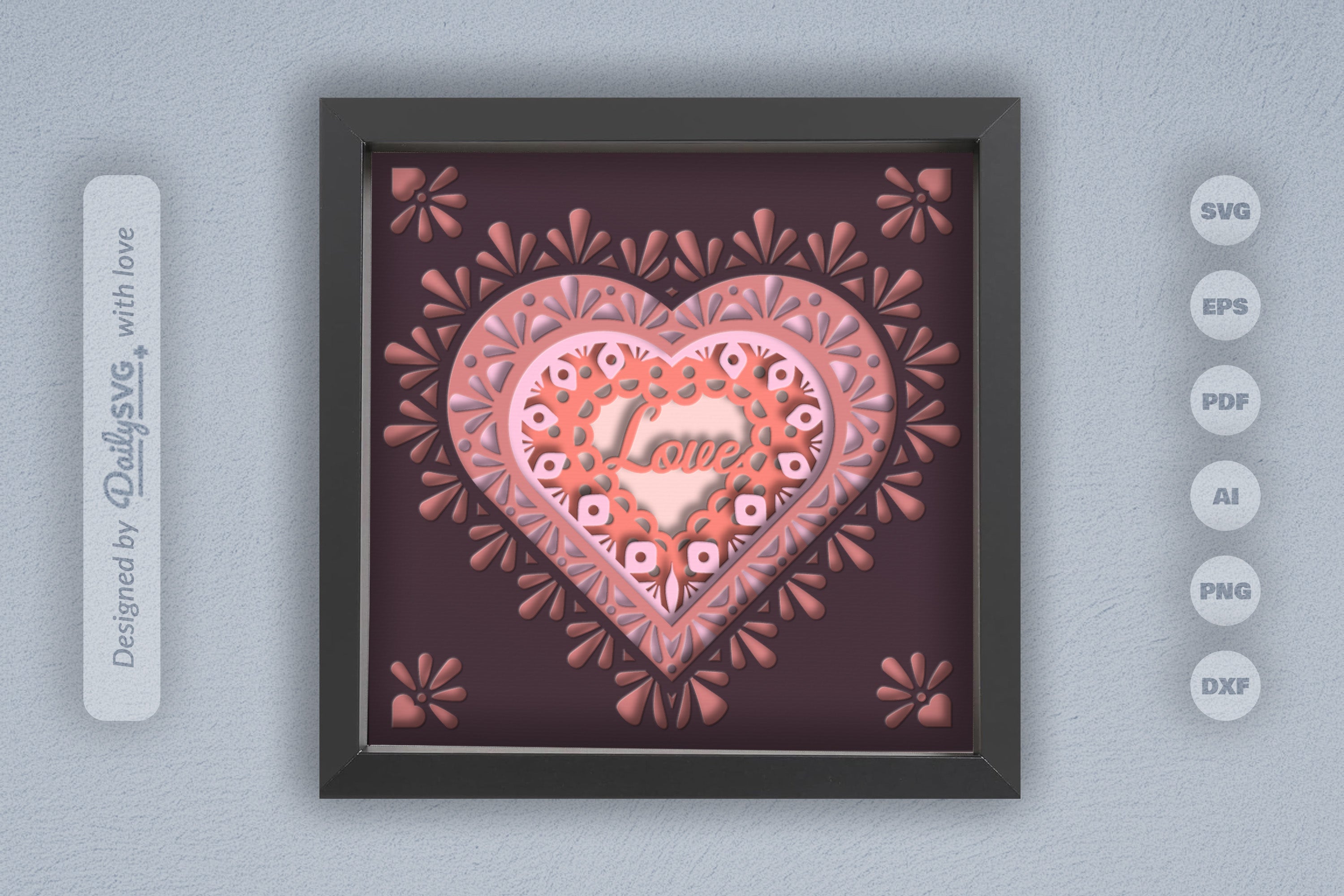 Love Mandala Papercut SVG Bundle