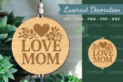Love Mom Lasercut Decoration Clipart Bundle - CraftNest - Digital Crafting and Art