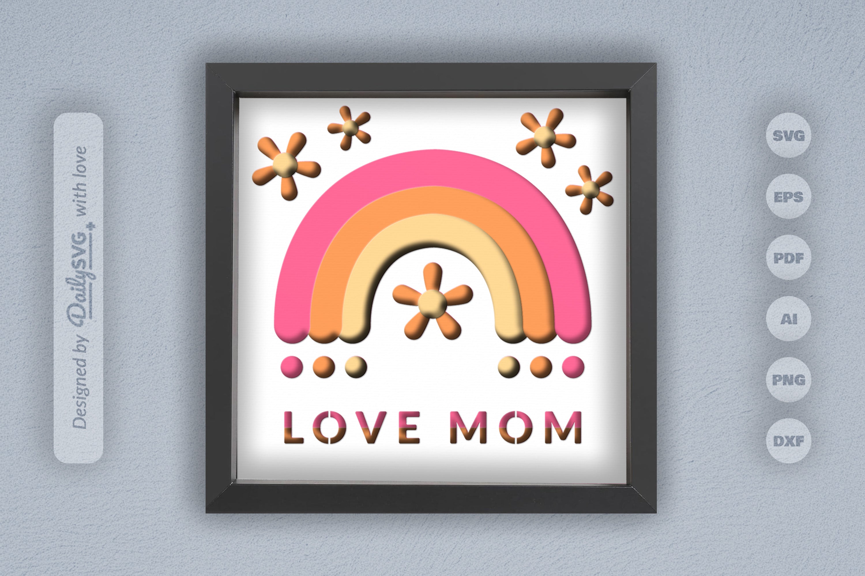 Love Mom Papercut SVG Bundle