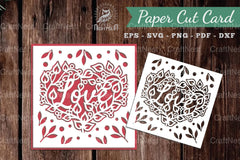 Love Papercut Card SVG Bundle - CraftNest - Digital Crafting and Art