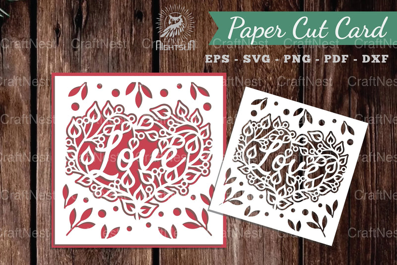 Love Papercut Card SVG Bundle - CraftNest - Digital Crafting and Art