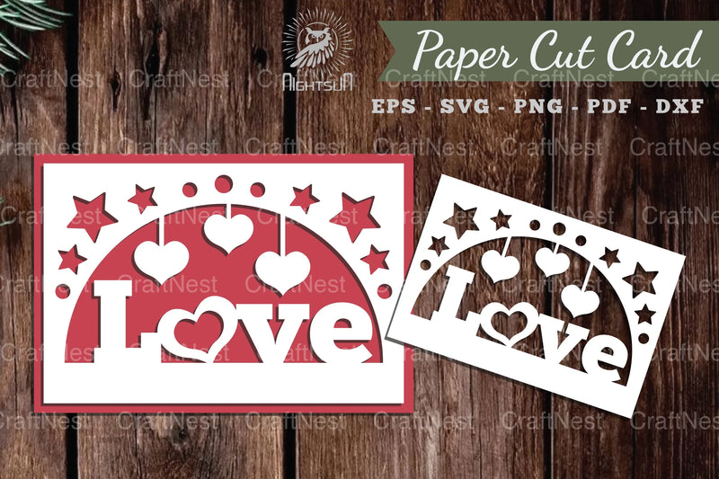 Love Papercut Card SVG Design Bundle - CraftNest - Digital Crafting and Art
