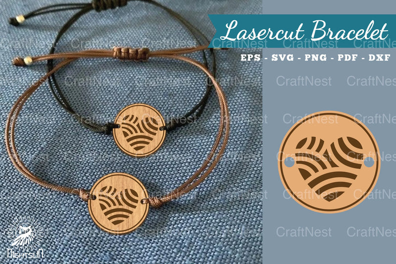 Love Pattern Lasercut Bracelet Design Bundle - CraftNest - Digital Crafting and Art
