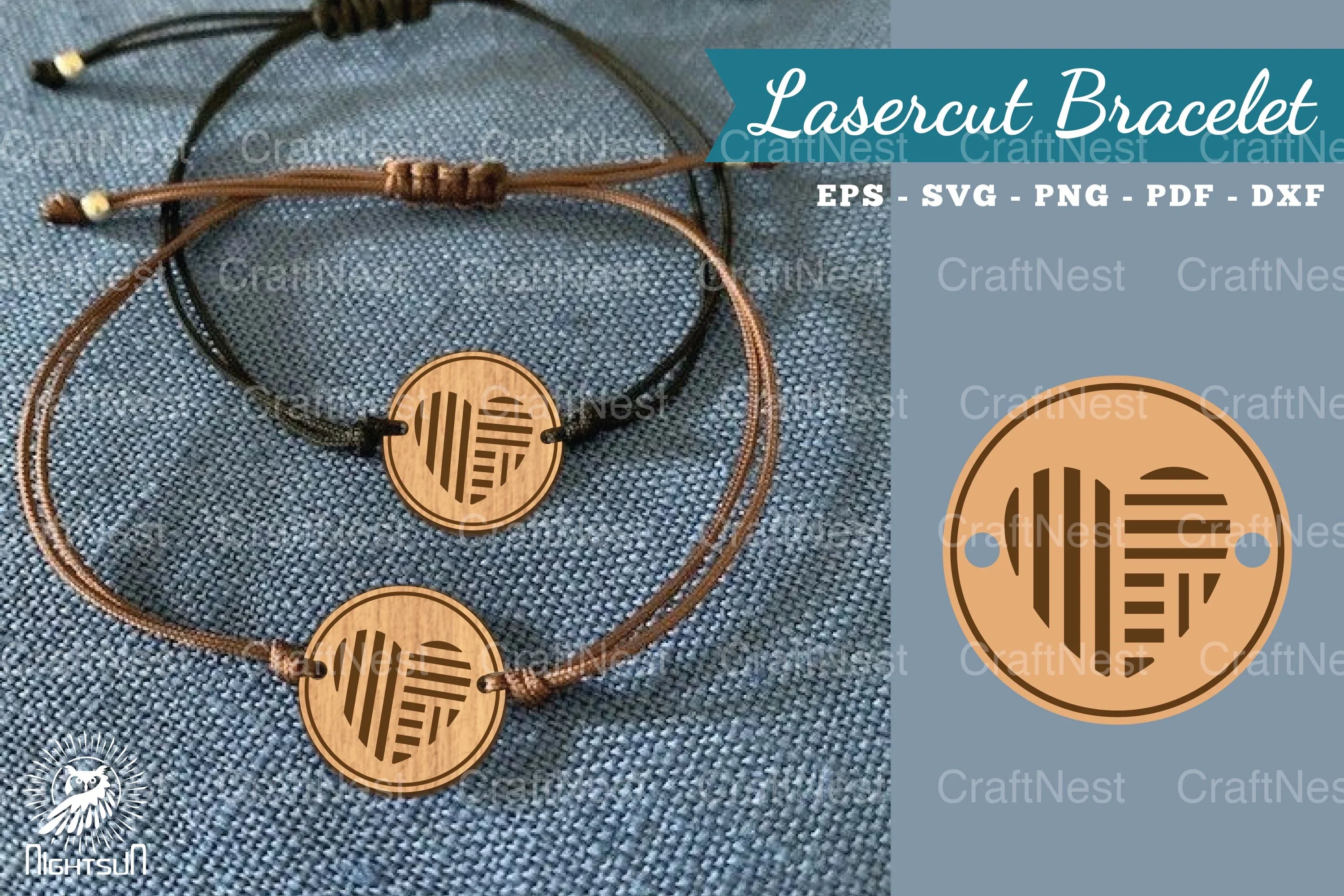 Love Pattern Lasercut Bracelet Design Bundle - CraftNest - Digital Crafting and Art