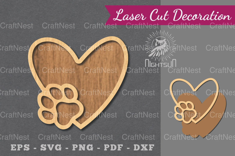 Love Paw Laser Cut Decoration Clipart Bundle - CraftNest - Digital Crafting and Art