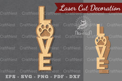Love Paw Laser Cut Decoration Bundle - CraftNest - Digital Crafting and Art