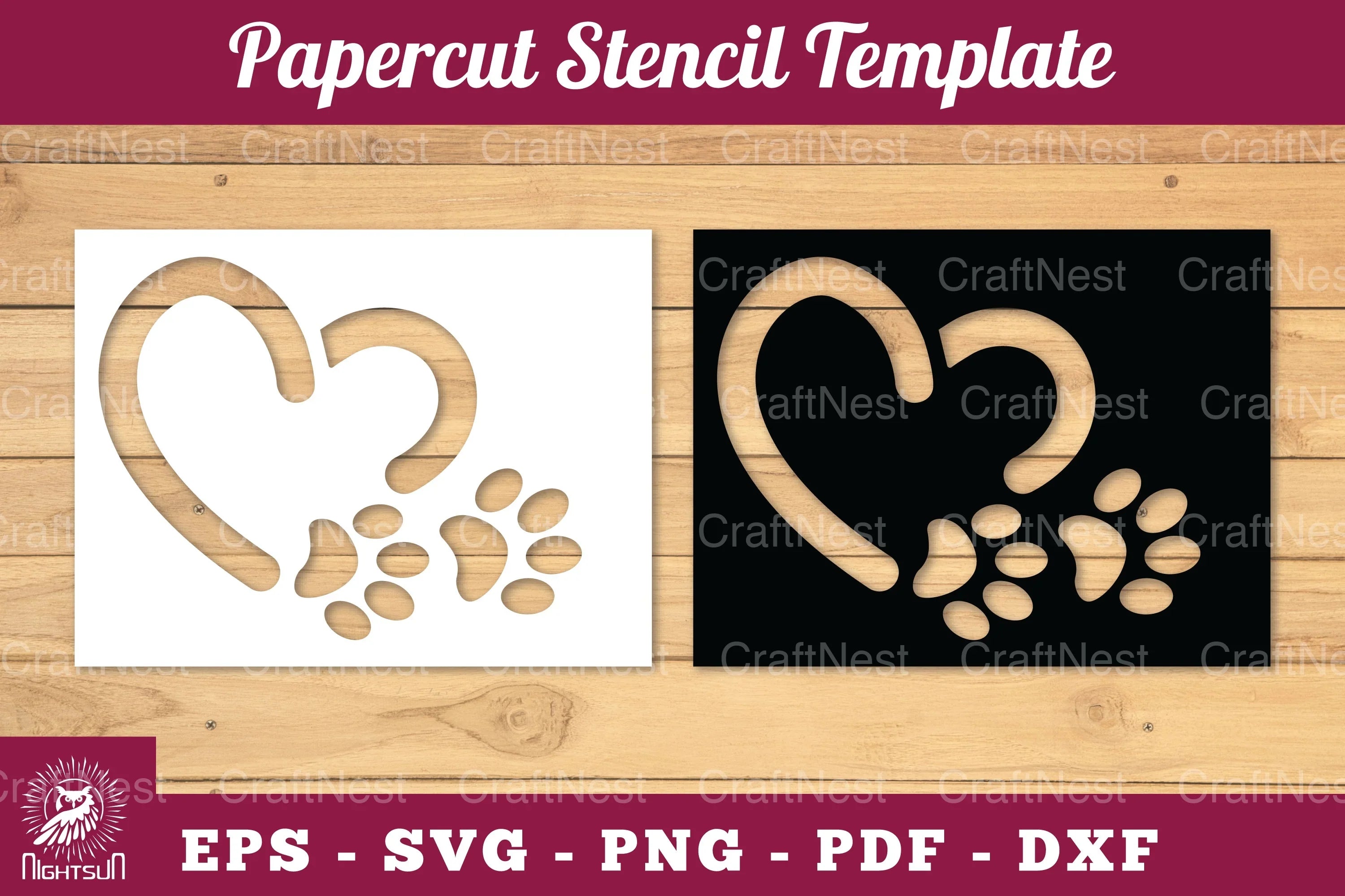 Love Paw Paper Cut Stencil Clipart Bundle - CraftNest - Digital Crafting and Art