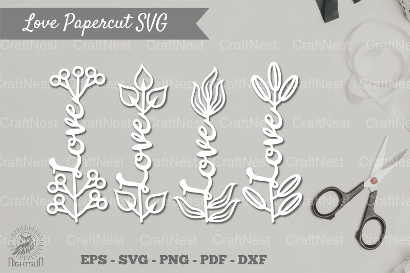 Love Plant Papercut SVG Bundle - CraftNest - Digital Crafting and Art