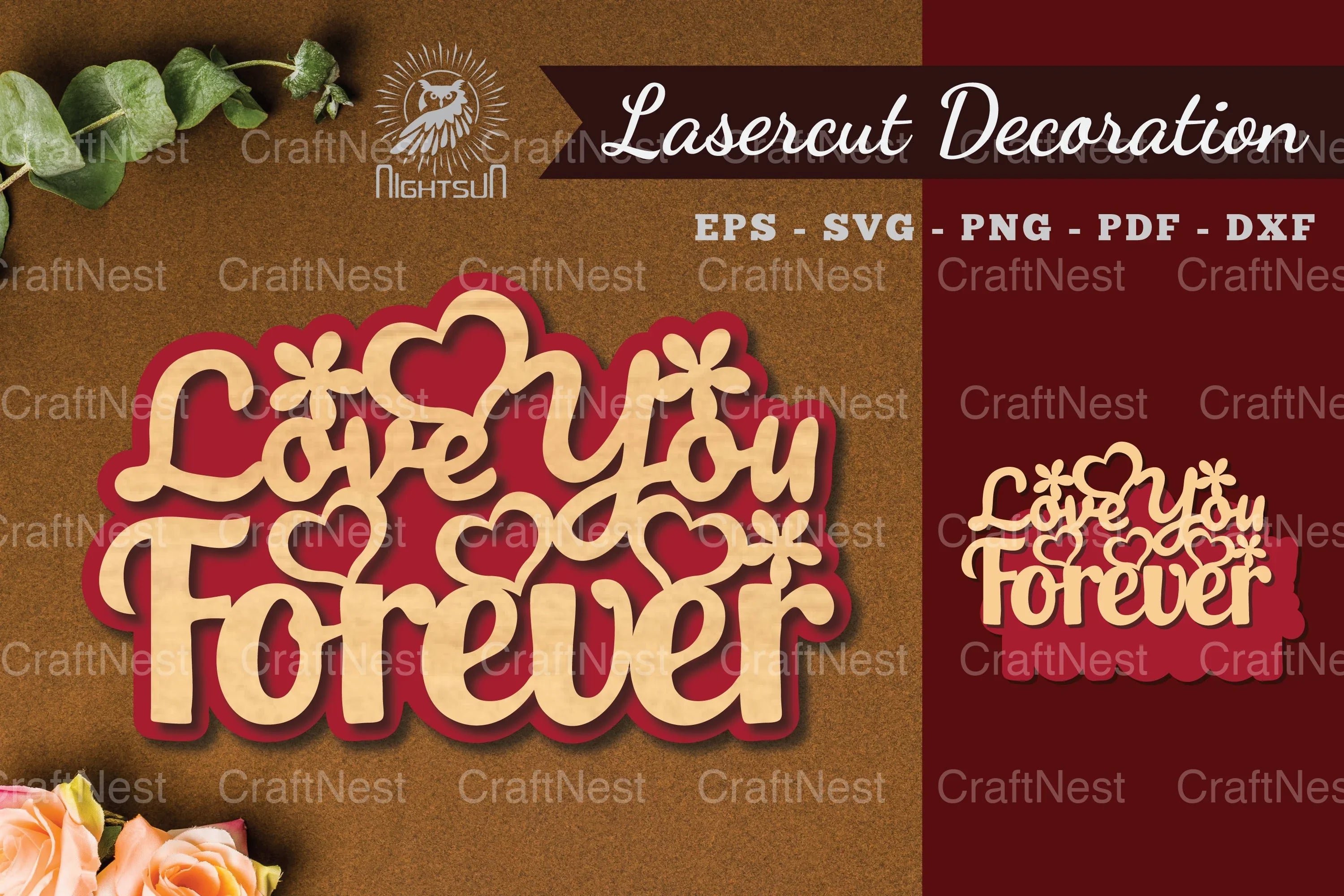 Love You Forever Laser Cut Decoration Bundle - CraftNest - Digital Crafting and Art