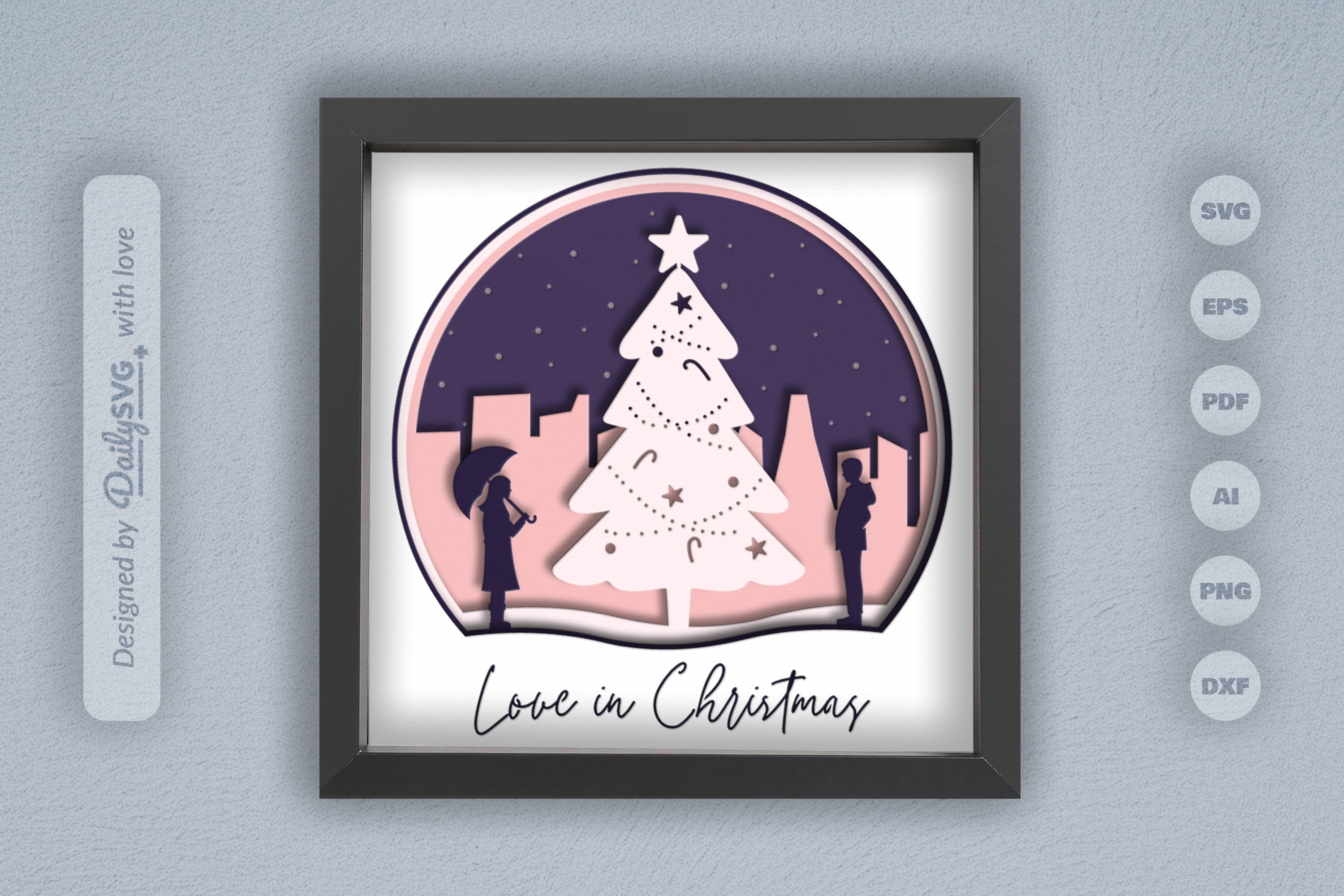 Love in Christmas Papercut SVG Bundle