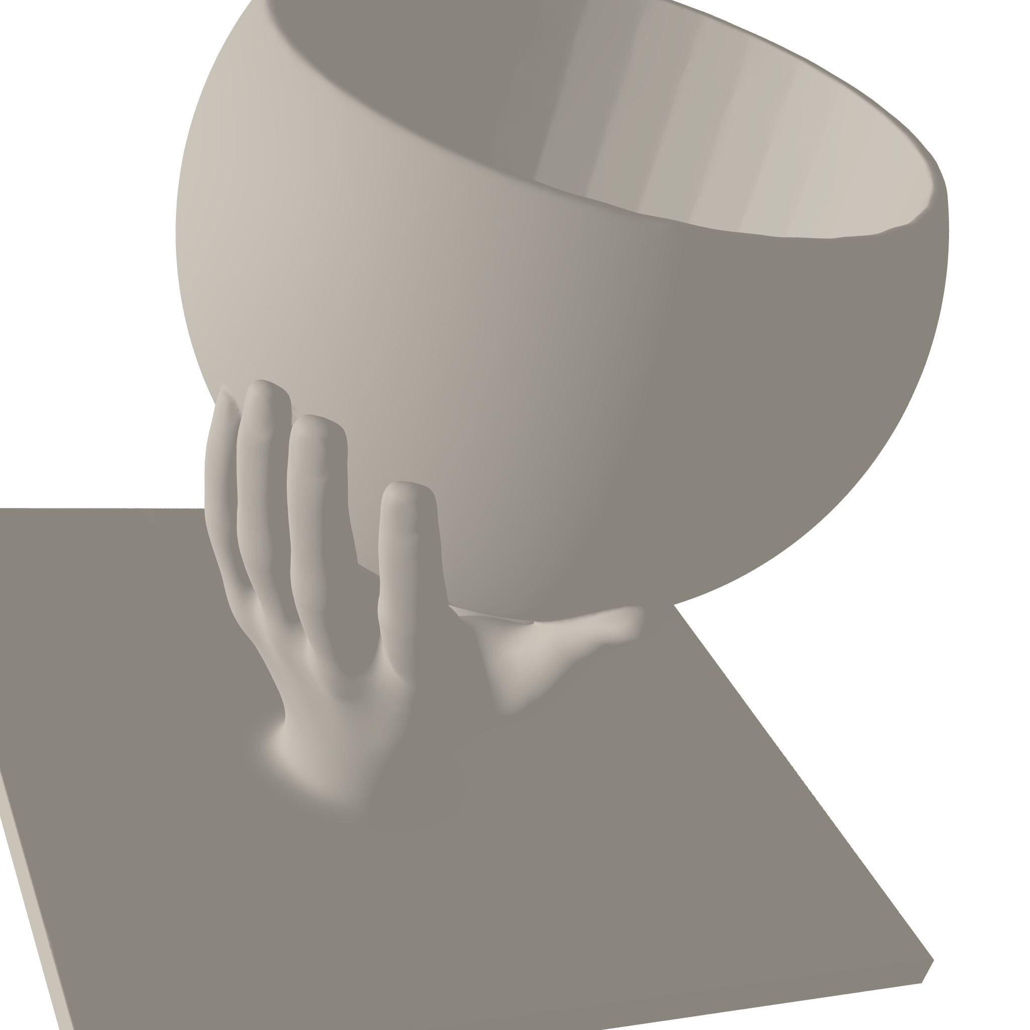 Low Poly Hand Bowl 3D Print STL File