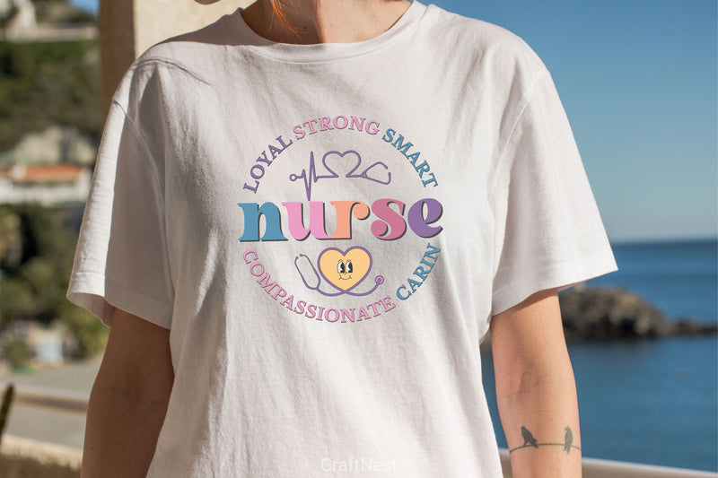 Loyal Strong Smart Nurse Compassionate Caring SVG Bundle - CraftNest - Digital Crafting and Art