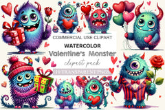 Valentine's Monster Clipart Bundle - CraftNest - Digital Crafting and Art