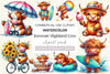 Summer Highland Cow Clipart Bundle
