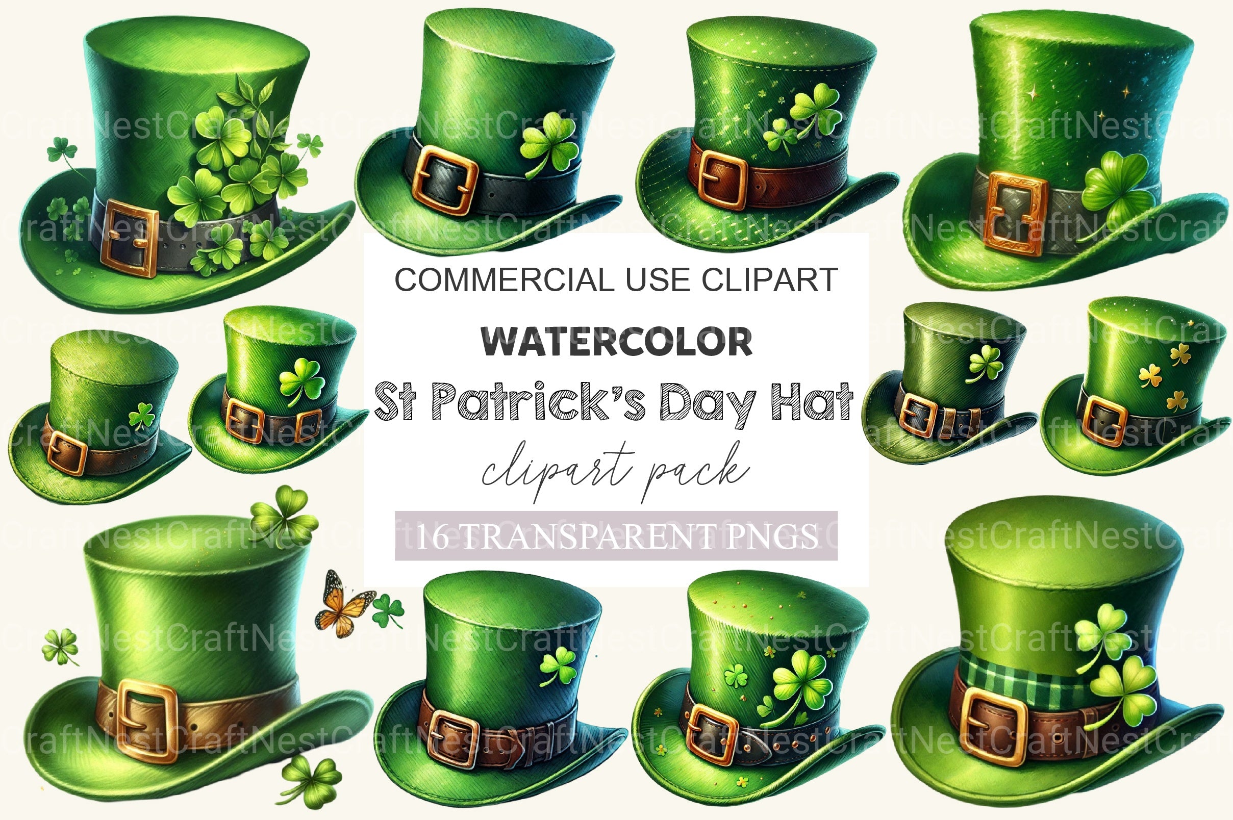 St Patrick's Day Hat Clipart Bundle - CraftNest - Digital Crafting and Art