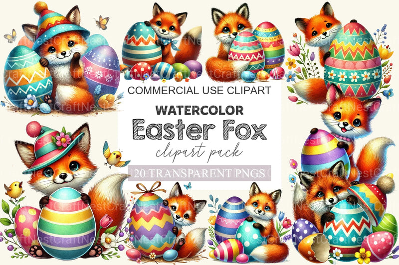 Easter Fox Clipart Bundle 2 - CraftNest - Digital Crafting and Art