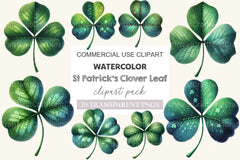 St Patrick's Clover Leaf Clipart Bundle - CraftNest - Digital Crafting and Art