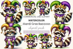 Mardi Gras Raccoon Clipart Bundle - CraftNest - Digital Crafting and Art