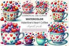 Valentine's Heart Coffee Clipart Bundle - CraftNest - Digital Crafting and Art