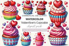 Valentine's Cupcake Clipart Bundle - CraftNest - Digital Crafting and Art