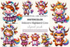 Unicorn Highland Cow Clipart Bundle