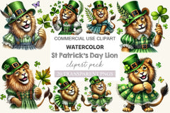St Patrick's Day Lion Clipart Bundle - CraftNest - Digital Crafting and Art