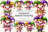 Mardi Gras Pig Clipart Bundle