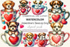 Valentine's Teacup Dog Clipart Bundle