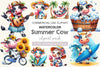 Summer Cow Clipart Bundle