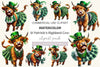 St Patrick's Highland Cow Clipart Bundle 2