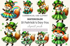 St Patrick's Day Fox Clipart Bundle - CraftNest - Digital Crafting and Art