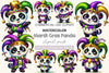 Mardi Gras Panda Clipart Bundle 1