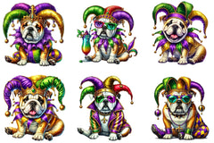 Mardi Gras Bulldog Clipart Bundle - CraftNest - Digital Crafting and Art