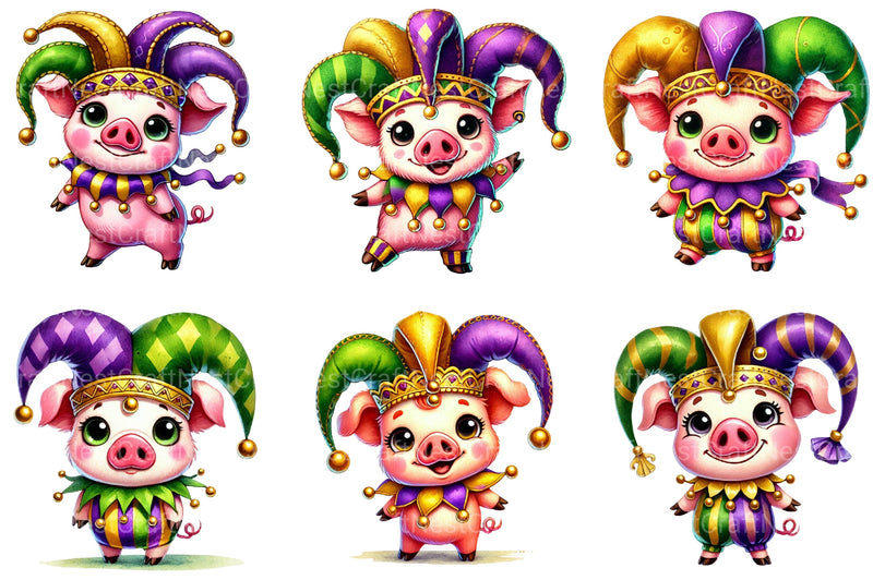 Mardi Gras Pig Clipart Bundle - CraftNest - Digital Crafting and Art