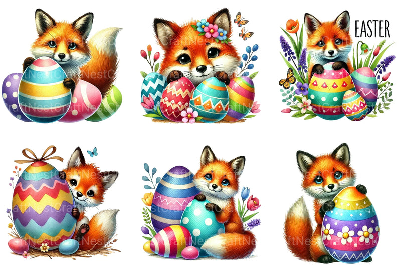 Easter Fox Clipart Bundle 2 - CraftNest - Digital Crafting and Art