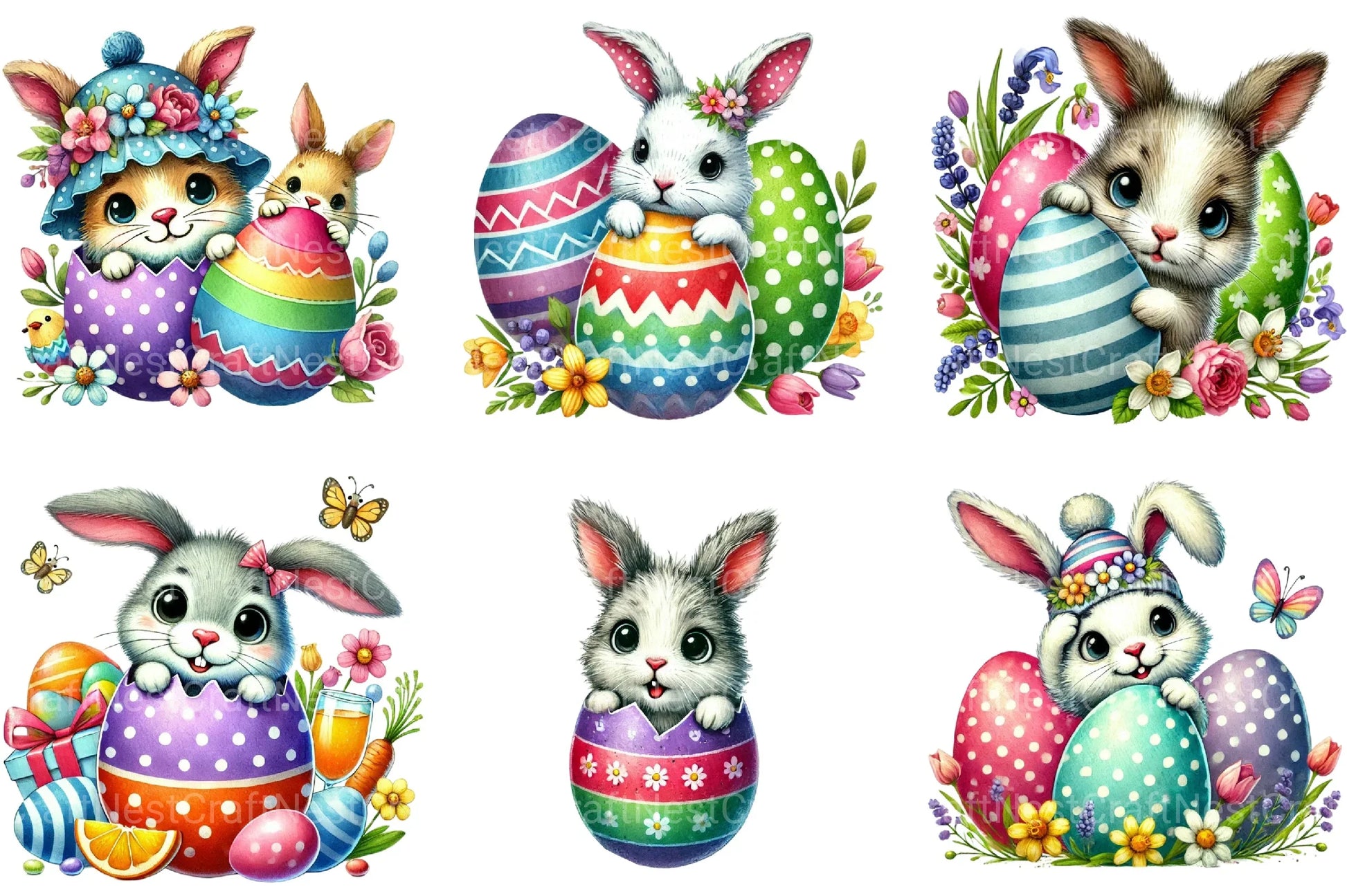 Easter Bunny Clipart Bundle 17 - CraftNest - Digital Crafting and Art