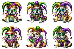 Mardi Gras Bulldog Clipart Bundle - CraftNest - Digital Crafting and Art