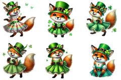 St Patrick's Day Fox Clipart Bundle - CraftNest - Digital Crafting and Art
