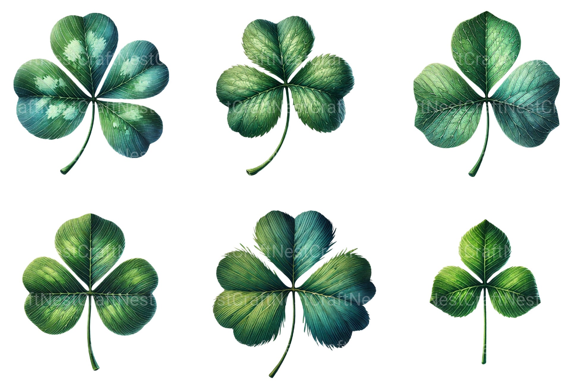 St Patrick's Clover Leaf Clipart Bundle - CraftNest - Digital Crafting and Art