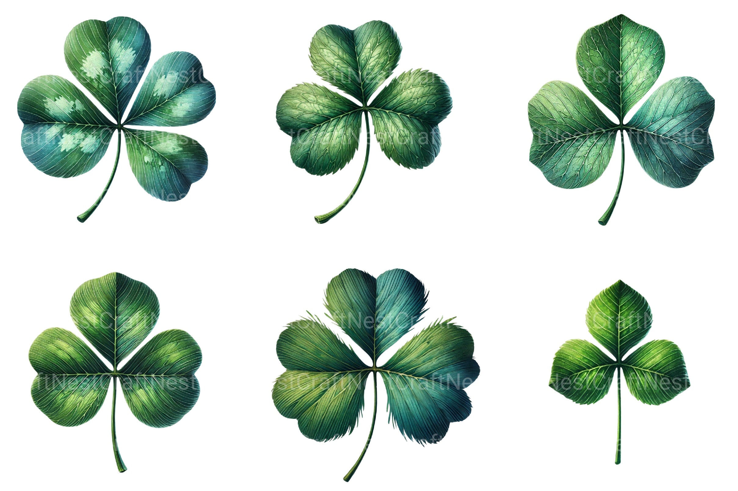 St Patrick's Clover Leaf Clipart Bundle - CraftNest - Digital Crafting and Art