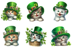 St Patrick's Day Peeking Cats Clipart Bundle - CraftNest - Digital Crafting and Art