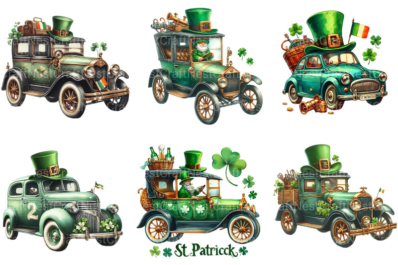 St Patrick's Day Car Clipart Bundle - CraftNest - Digital Crafting and Art