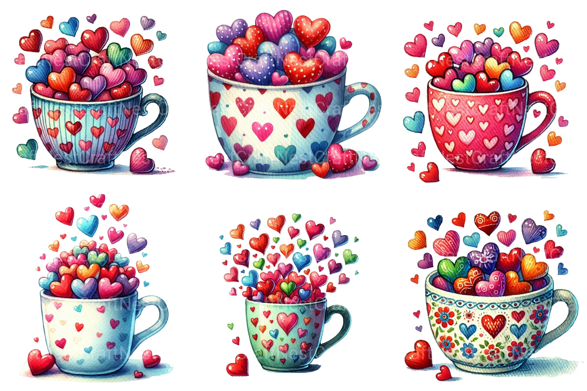 Valentine's Heart Coffee Clipart Bundle - CraftNest - Digital Crafting and Art