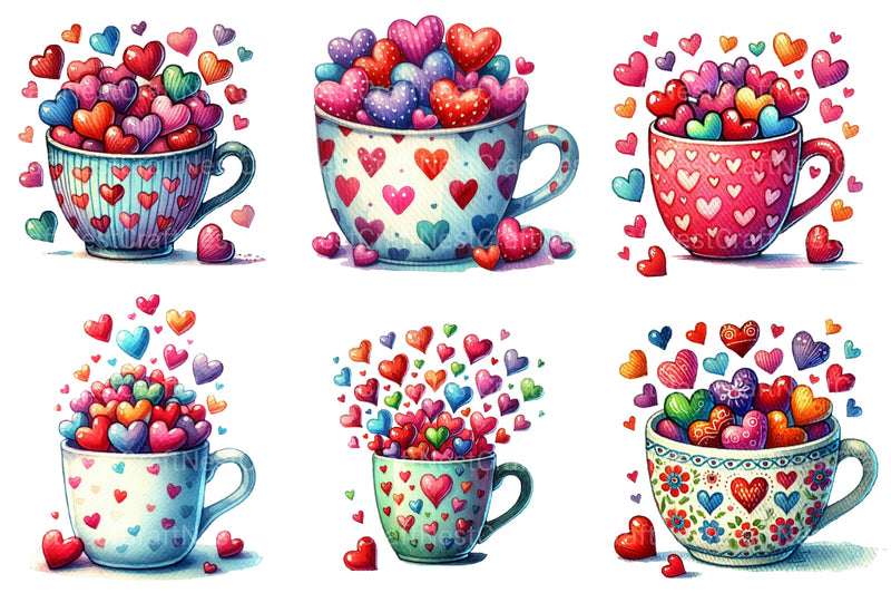 Valentine's Heart Coffee Clipart Bundle - CraftNest - Digital Crafting and Art