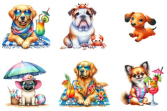 Summer Dog Clipart Bundle - CraftNest - Digital Crafting and Art