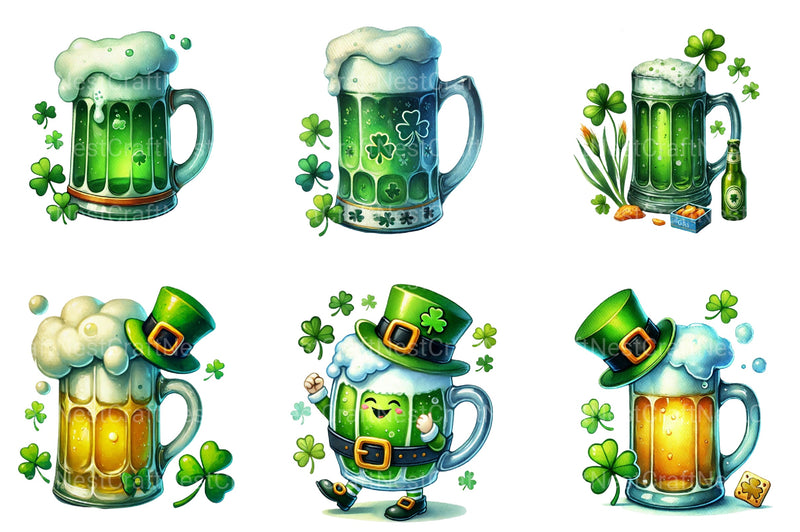 St Patrick's Beer Mug Clipart Bundle 2 - CraftNest - Digital Crafting and Art